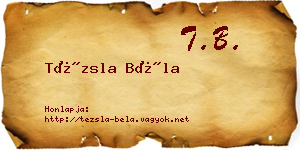 Tézsla Béla névjegykártya